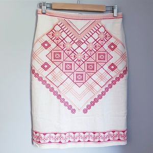 Anthropologie Linen Pencil Skirt